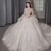 Luxury Lace Wedding Dress for Brides 2026 New Style Long Sleeved Gown Suitable for Petite plus Sizes And Maternity Wear Heavy Embroidery D109_ecoleips.com
