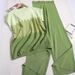 Women's Clothing Gradient Mesh Loose Round Neck Sleeveless Sweater High Waist Solid Color Wide Leg Trousers Fashion Suit For Women_ecoleips.com