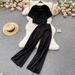 Women’s Clothing Style Fashion Suit For Women Summer Camisole Short V Neck Shirt Jacket High Waist Wide Leg Trousers Three Piece Set_ecoleips.com