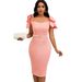 Elegant Floral Stretch Polyester Cocktail Dress Bodycon with 3D Flower Appliqués Waist Belt V-Neck High Waist S-XXXL_ecoleips.com