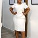 Women's Clothing New Fashion Elegant Hip Wrapped Thru Le Ruffled Solid Color Short Sleeved_ecoleips.com