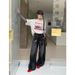 Aria Basics ICC Guangzhou Thirteen Lines Relaxed Vintage Washed Loose Wide-Leg Jeans For Women Autumn 0329_ecoleips.com