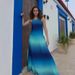 Women's Style Summer Beach Dress Color Blocking Gradient Design Backless Sexy Loose Fit With Suspender_ecoleips.com