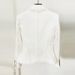 Women's Clothing Heavy Chain Beaded Chic Chain Embellished Tweed Jacket With Fringe Detailing - Elegant Office Wear For Women (White, S/M/XL/XXL)_ecoleips.com