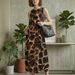 European And American French Lantern Long Skirt, Digital Printed Neck Hanging Flower Bud Skirt, Women's Clothing_ecoleips.com