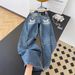 Women's Heavy Duty Rhinestone Embroidered Low Rise Denim Jeans Slimming Straight Leg Floor Length Pants Spring Retro Millennial Style_ecoleips.com