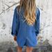 Women's Clothing Women's Casual Loose Pocket Solid Color Loose Long Sleeved Female Denim Jacket_ecoleips.com