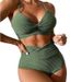 Women's Sexy High-Waist Two-Piece Bikini - Pure Color Swimwear (European & American Fit) _ecoleips.com