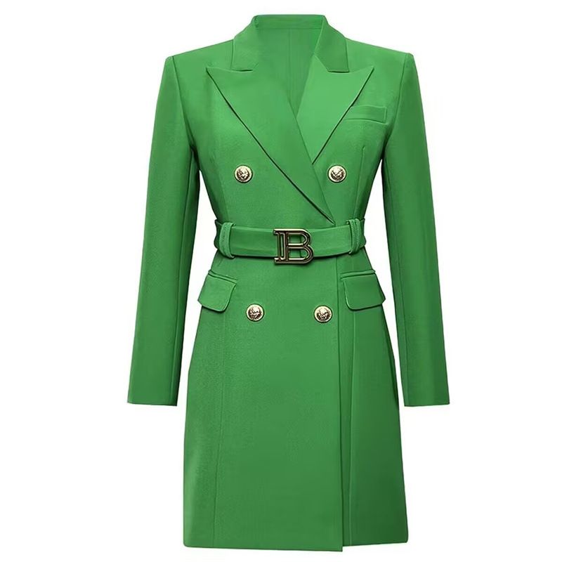 Women's Clothing Spring Autumn Women's Plaid Korean Style Belted Long Sleeve Slim Fit Elegant Commuter Suit Dress Fashionable_ecoleips.com