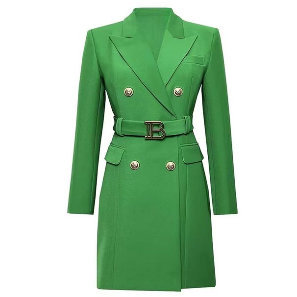 Women's Clothing Spring Autumn Women's Plaid Korean Style Belted Long Sleeve Slim Fit Elegant Commuter Suit Dress Fashionable_ecoleips.com