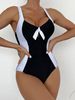 Women’s Classic Black & White One-Piece Swimsuit – Slimming, High-Cut, Strapless, S/M/L/XL/XXL (Black/White & Black/Fuchsia)_ecoleips.com