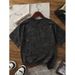 Women's European Size Vintage 90s Pure Cotton Summer Casual Top with Letter Print round Neck_ecoleips.com