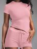 Women's Short Sleeve T-Shirt And Drawstring Shorts Sleepwear Set Comfortable Soft Pajama Set for Lounge And Sleep Multiple Colors Available_ecoleips.com