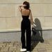 Women's Basic Solid Color Slim Fit Tank Top Loose Straight-Leg Pants Casual Set 2025_ecoleips.com