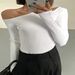 Women's Clothing Black Sexy One Shoulder Off Shoulder Bottoming Shirt For Women In Autumn_ecoleips.com