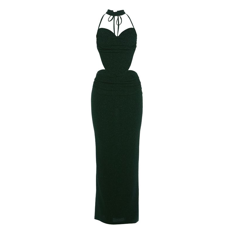 Summer Style Women's Sexy Sleeveless Backless Halter Neck Top With Tie High Waist Slim Fit Skirt Set_ecoleips.com