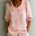 Women's Clothing Loose Fitting Puff Sleeved Printed Peter Pan Collar Women's Shirt Bestseller_ecoleips.com