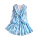 Early Summer Niche Ethereal Chiffon Print Dress For Women, Single Breasted, Slimming Waist, Sweet Ruffle Skirt_ecoleips.com