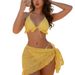 Women's Sexy Mesh Three Piece Bikini Tie-Up Swimsuit Style Design Best Selling Swimwear_ecoleips.com