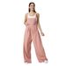Voya Women's New Knitted Design Jumpsuit With Pleats At The Waist For Slimming, Casual And Comfortable Overalls_ecoleips.com
