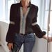 Women's Clothing Women's V Neck Top Lace Trim Lantern Sleeve Solid Color Fashion For Formal & Casual For Women_ecoleips.com