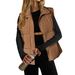 Women's Clothing Lightweight Quilted Vest With Stand Collar, Sleeveless Winter Warm Zip-Up Jacket With Pockets_ecoleips.com