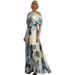 Bohemian Vacation Style Printed Lolita Dress Lace Up Big Swing Flowy Bohemian Printed Dress For Women Holiday Beach_ecoleips.com