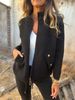 Women's Casual Woolen Lapel Drawstring Faux Pocket Suit Jacket Autumn/Winter New Cross Border European And American Style_ecoleips.com