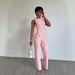 TW890 Women's Fashion Casual Two Piece Set Cross Border European American Style Irregular Vest Top with Solid Color Wide Leg Pants_ecoleips.com