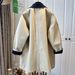 Women’s British-Style Contrast Collar Trench Coat – Relaxed Fit Mid-Length Jacket (Polyester, S-XXXL, Khaki/Brown Colorblock)_ecoleips.com