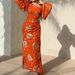 Women's Clothing Sexy Printed Gold Chiffon Ball Dress Dress New_ecoleips.com