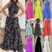 Summer Elegant Women's Sleeveless Halter Jumpsuit Waist Tie Printed European American Style Summer 2023_ecoleips.com