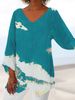 Aria Basics Aria Basics 2024 New Women's Fashion For Cross-Border Trade: European American Style 3D Printed Animal And Nature Scenery V-Neck_ecoleips.com