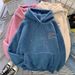 Women's Clothing Fleece Hoodie – Oversized Cozy Pullover With Hood, Soft Sherpa Lining, Trendy Streetwear For Fall & Winter (Apricot, Blue)_ecoleips.com