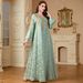 Arya Robe Women's Long Dress Fashion Jacquard Beaded Embroidery 4135 New European And American Cross Border Style for Autumn_ecoleips.com