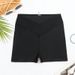 Women's Clothing Swimming Trunks Boxer Bikini Trunks Women's Anti Exposure Conservative Solid Color High Waist Beach Swimming Suit_ecoleips.com