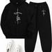 Unisex Hoodie & Jogger Set – Oversized Streetwear Loungewear With Pockets (95% Polyester, S-Xxxl, Light Grey & Black)_ecoleips.com