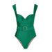 Qiao Jiayuan New Solid Color One Piece Fashion Sexy Swimsuit Female French Retro Belly Covering Slim Swimsuit Suit_ecoleips.com