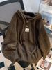 K Lazy Style Hooded Sweatshirt, Women's New Jacket, Knitted Sweater, Long Sleeved Top_ecoleips.com