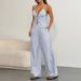 Women's Clothing Two Piece Suits Women's Summer Fashion Outing Striped Tie Suspenders And Wide Leg Pants_ecoleips.com