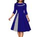 Autumn/Winter Women's Clothing: Retro Dot-Print Waist-Cutting Skirt Dress_ecoleips.com
