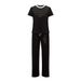 Women's Summer Suit Los Angeles Delicate Gold Letter Print Color Blocking Design 8002 Print_ecoleips.com