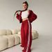 ng2510292 Sports Casual New Hooded Jacket Drawstrig Loose Straight Color-Block Striped Log Wide-Leg Pats Two-Piece Set For_ecoleips.com