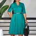 Women's Elegant Solid Color Three Quarter Sleeve Dress D3335 Foreign Trade Clothing European American Fashion Independent_ecoleips.com