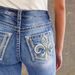 Women's Clothing Slimming Stretch Jeans Embroidered Back Pocket Double Buttons Denim Jeans For Spring Summer_ecoleips.com