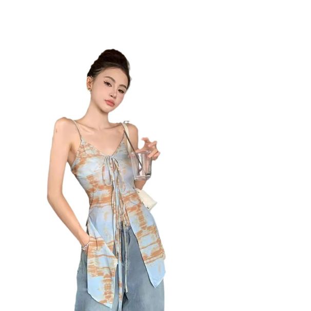 Thailand Travel American-style Seaside Camisole For Women, Island Hot Girl Vibe, Vacation Style Outerwear_ecoleips.com