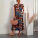 2024 Cross-Border Trade European And American New Fashion Women's Loose Cotton Linen Sleeveless Round Neck Printed_ecoleips.com