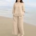 Women's Clothing New Cotton And Linen Casual Loose Solid Color Suit Two Piece Suit_ecoleips.com
