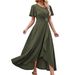 Autumn Elegant Women's Dress Fashion Round Neck Waist Decoration_ecoleips.com
