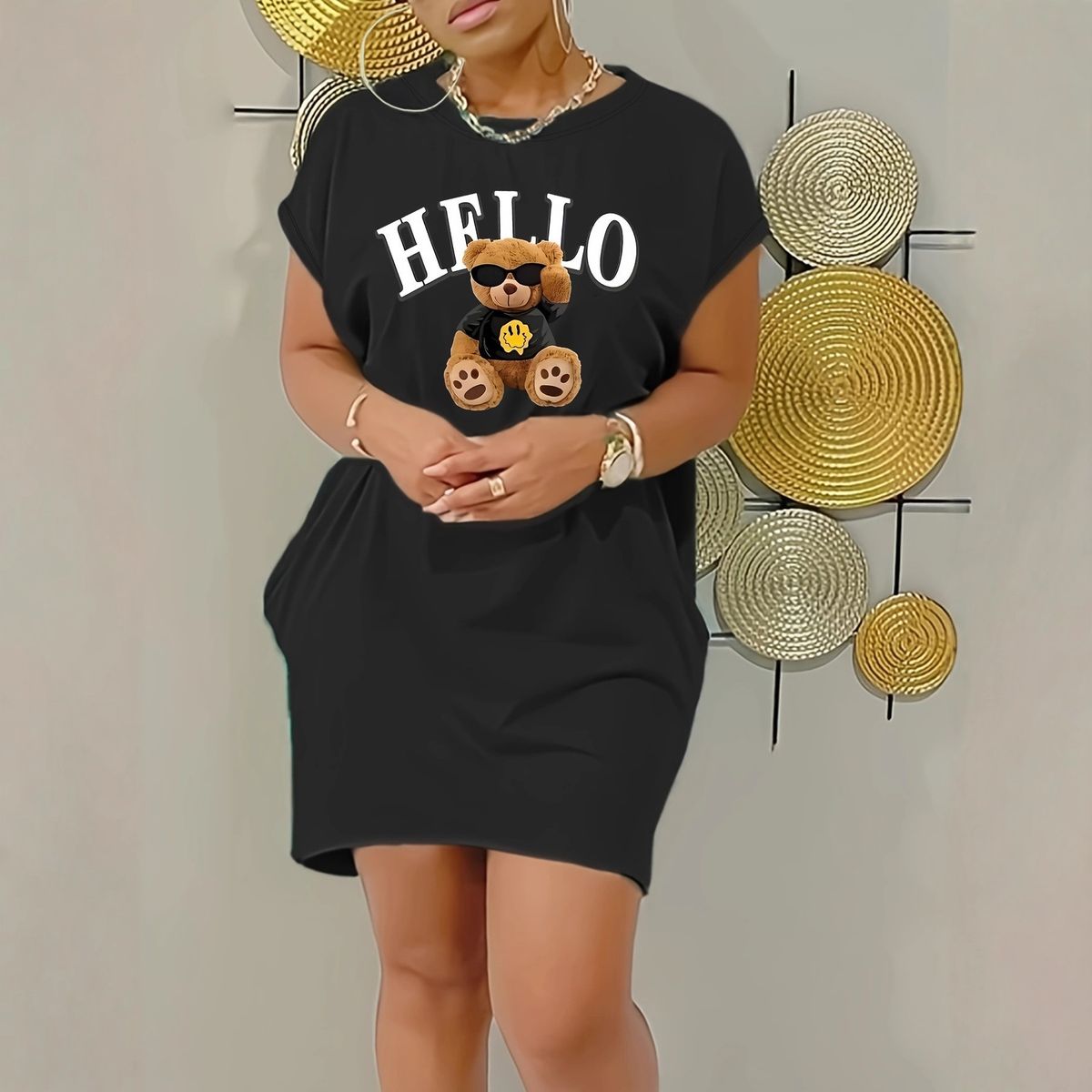 Women's Clothing Women's Asymmetrical Dress With Pockets Shorter Front Longer Back Fashionable Ladies' Clothing_ecoleips.com